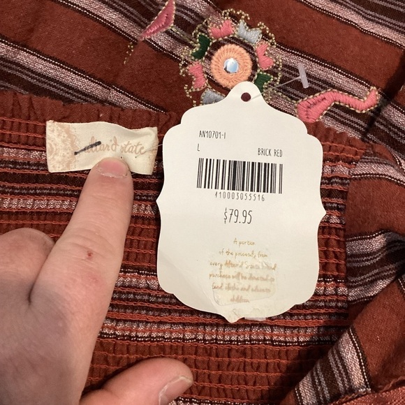 Altar'd State Halter Boho Tank Top Size L Brick Red - Picture 6 of 7